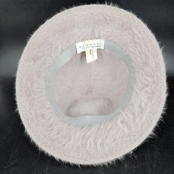 Vint Kangol Hat Bucket Cloche Fitted Womens Rabbit Angora Feather England 90s - Picture 6 of 11
